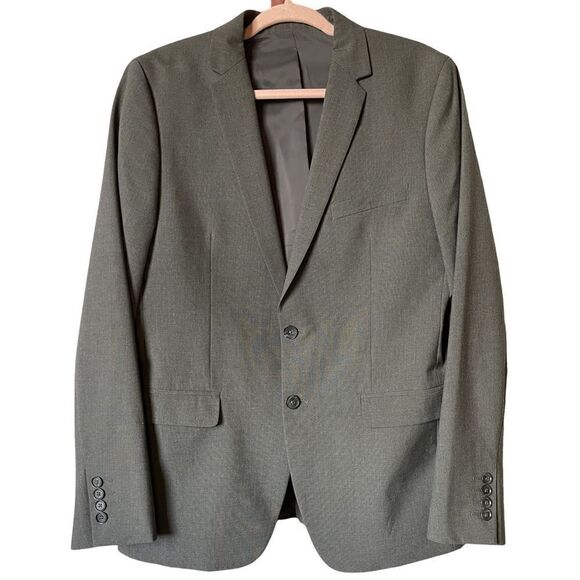 Calvin Klein Infinite Slim Fit Gray Lined Single Breasted Blazer (Size: Medium) - Picture 11 of 12